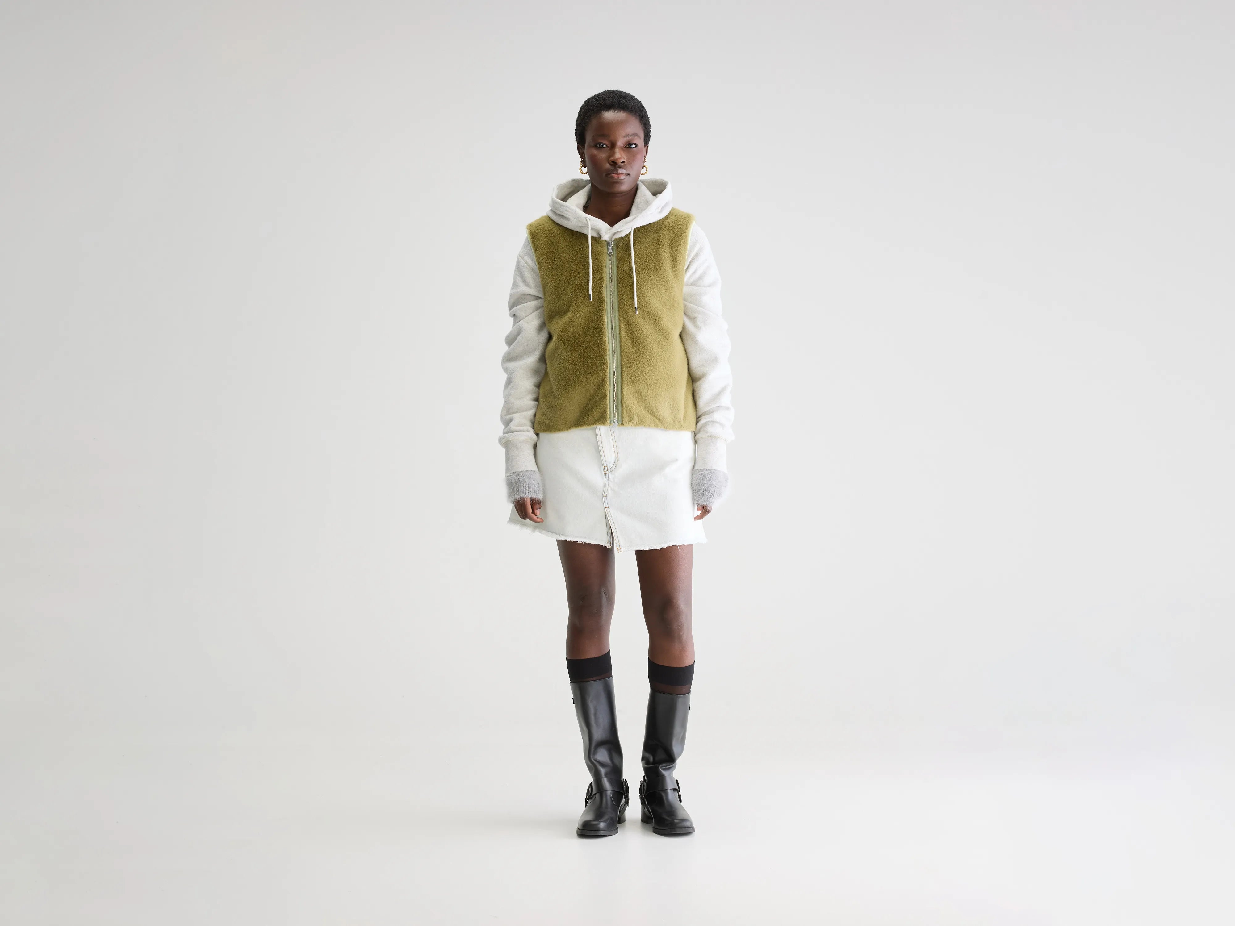 Nightclub Style Hess sleeveless jacket (251 / W / DESERT SAGE)