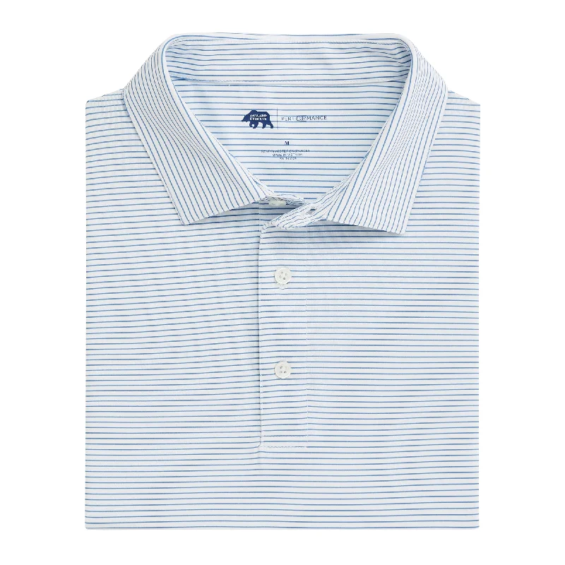 Design Trend Birdie Stripe Performance Polo - Lichen Blue