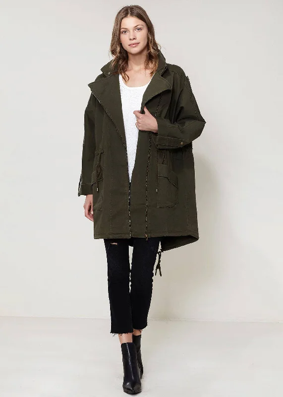 Street Sports Shoes Women's Oversized Utility Jacket In Olive