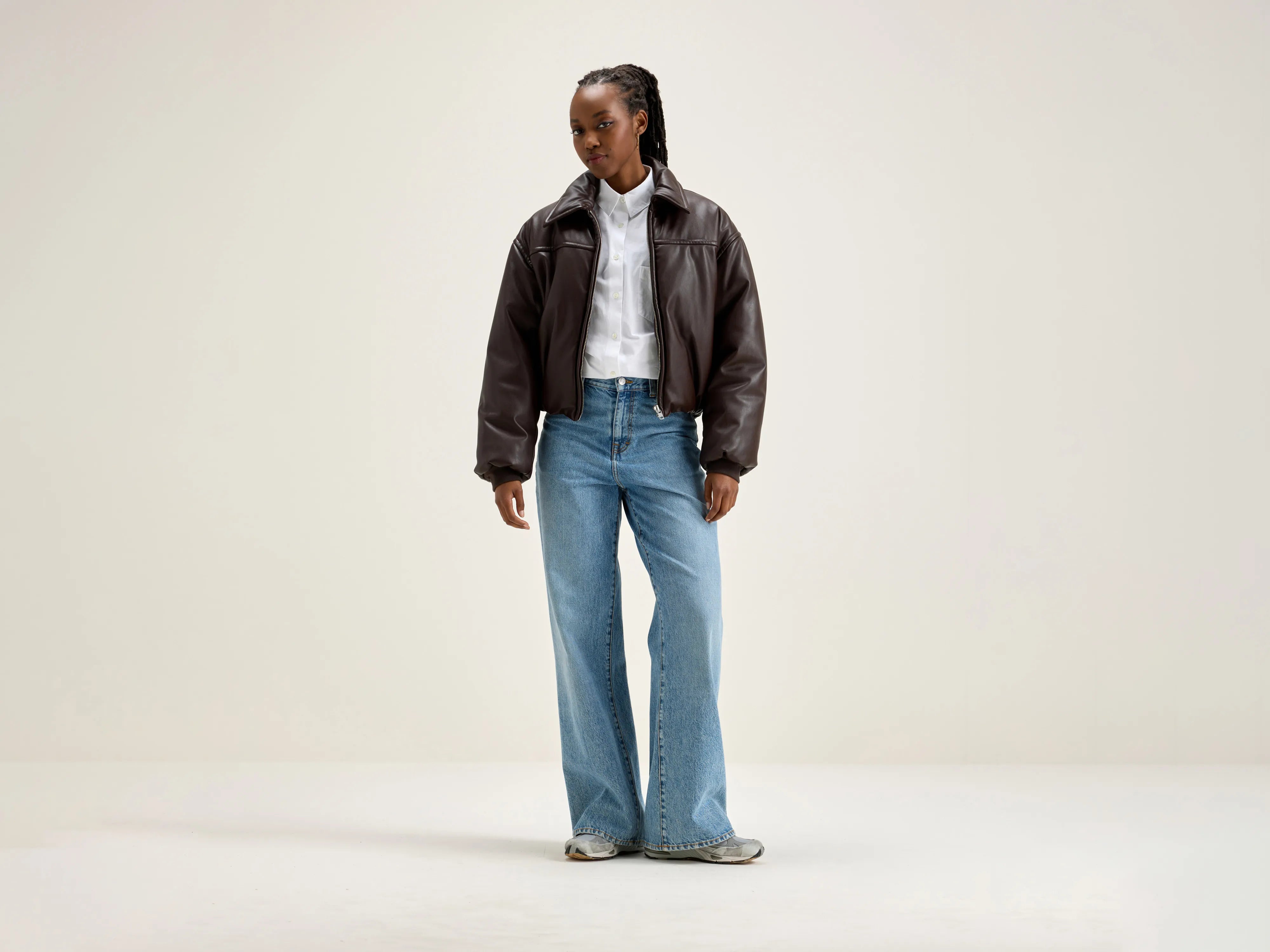 Stylish Wear Jacky faux leather bomber (242 / W / EBENE)