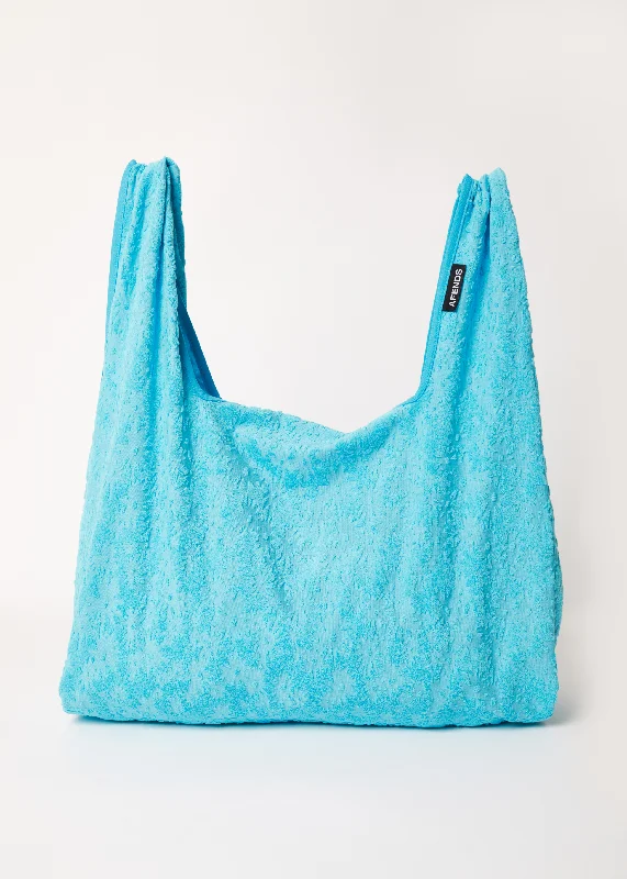 Leisure Sports AFENDS Unisex Moon - Terry Oversized Tote Bag - Blue Daisy