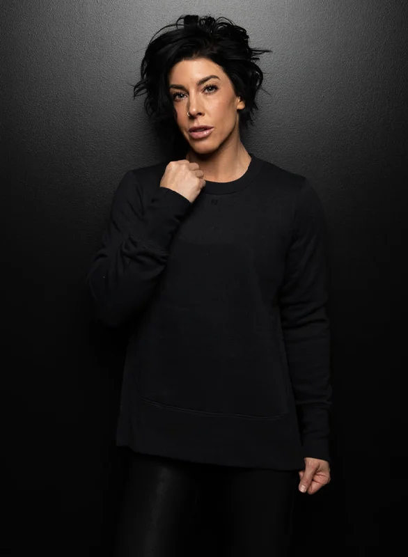 Chic Outfits WOMEN'S FOREVER CREWNECK - BLACK