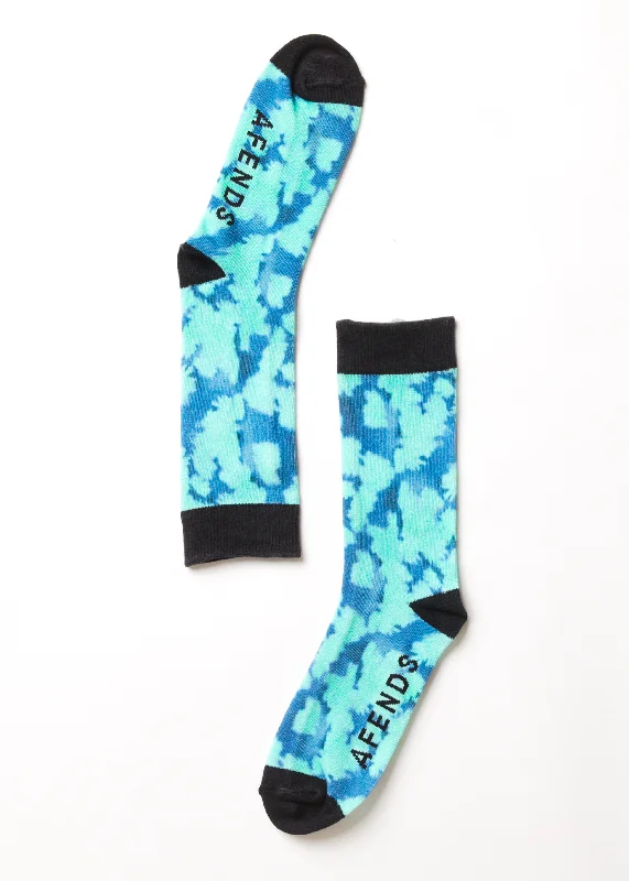 Retro Skirt Design AFENDS Unisex Linger - Unisex Crew Socks - Jade Floral
