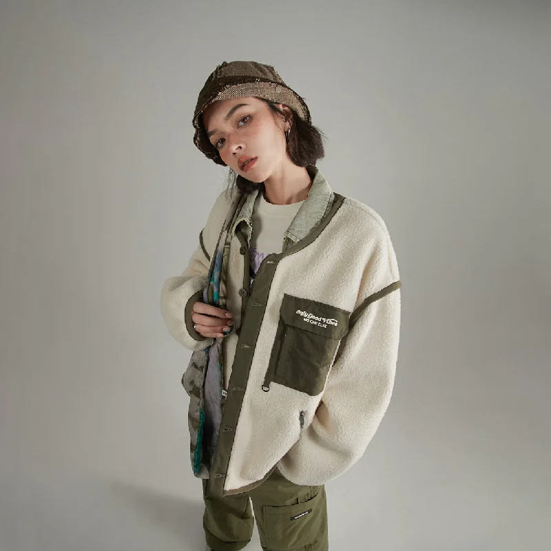 Fashionable Prints Fleece Zip-Up Jacket