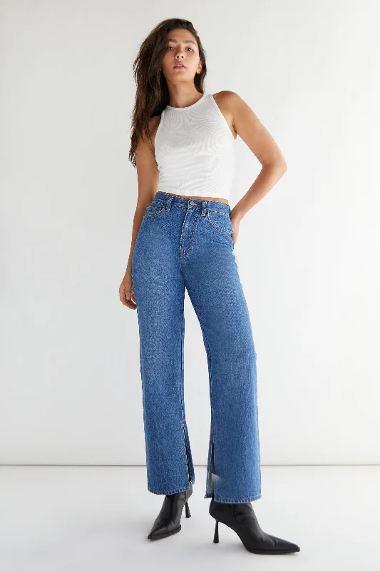 Elegant Outline SPLIT HEM JEANS