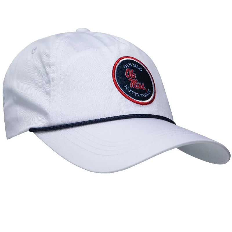 Trends Ole Miss Patch Rope Hat - White Hat/Navy Rope