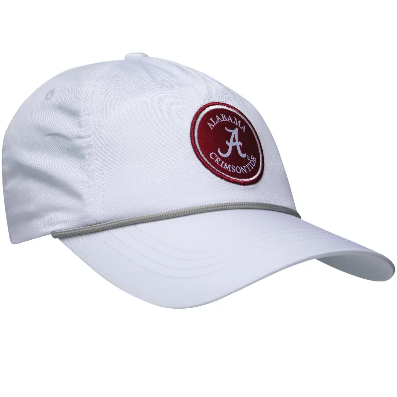 Classic Design Alabama Patch Rope Hat - White Hat / Grey Rope