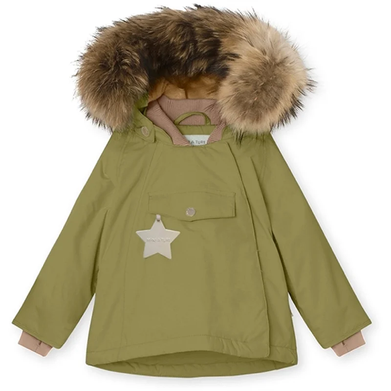 Luxury Customization MINI A TURE Wang Fleece Fur Winter Jacket Mosstone
