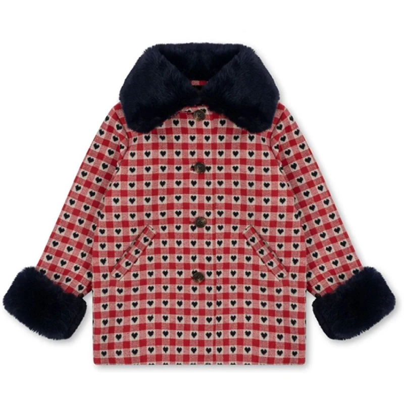 High-end Fashion Konges Sløjd Nela Coat Red Dahlia Check