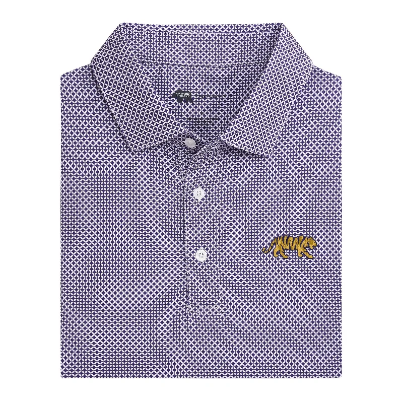 Elegant Temperament LSU Scope Printed Performance Polo - Purple