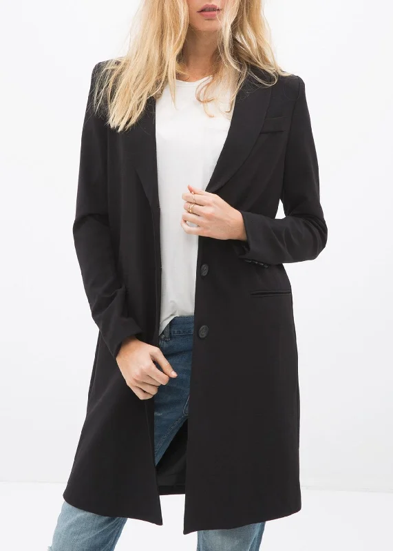 Amazing design Women's Notch Lapel Longline Button Front Jacket