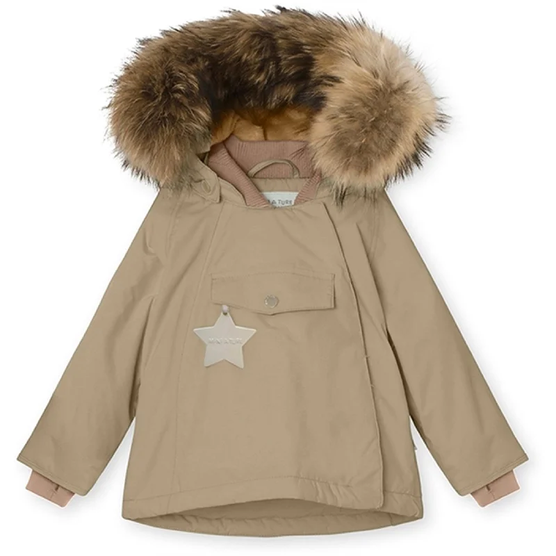Noble Temperament MINI A TURE Wang Fleece Fur Winter Jacket Savannah Tan