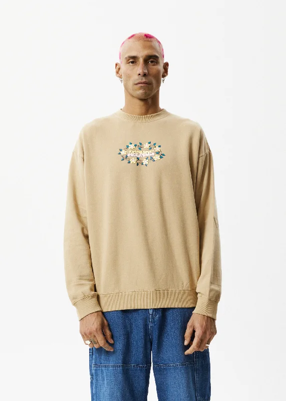 Sweet breath AFENDS Mens Bloom - Crew Neck Jumper - Tan