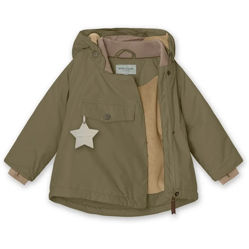 Minimalism MINI A TURE Wang Fleece Winter Jacket Capers Green