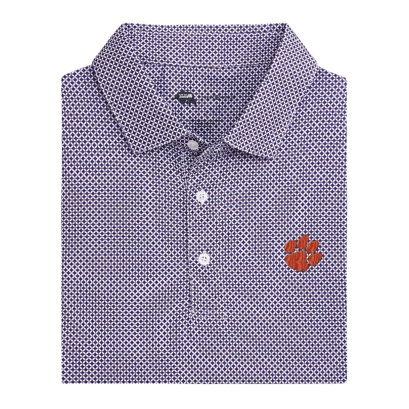 Sexy Fun Clemson Scope Printed Performance Polo - Purple