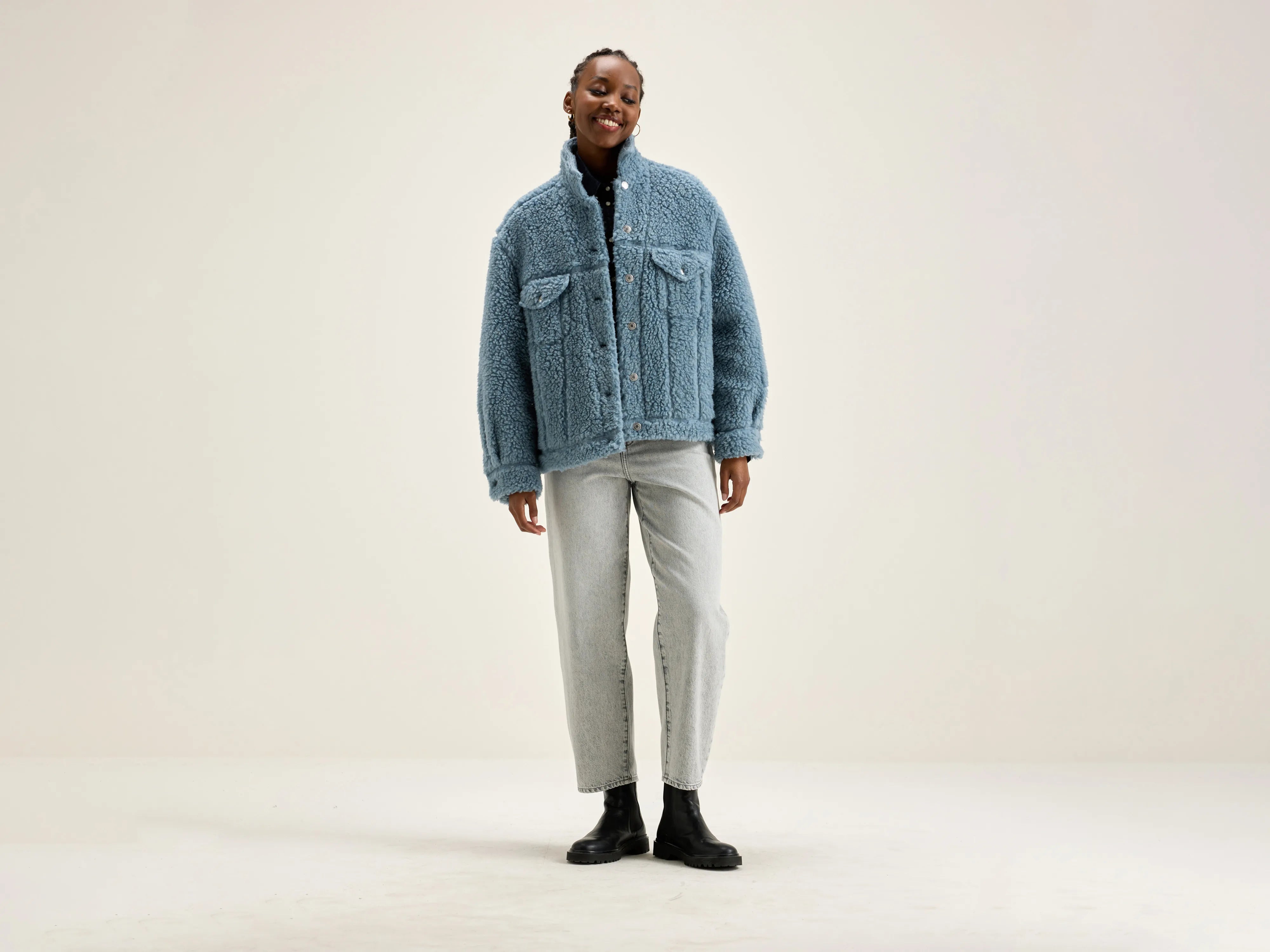 Easygoing Style Joyce teddy jacket (242 / W / DENIM)