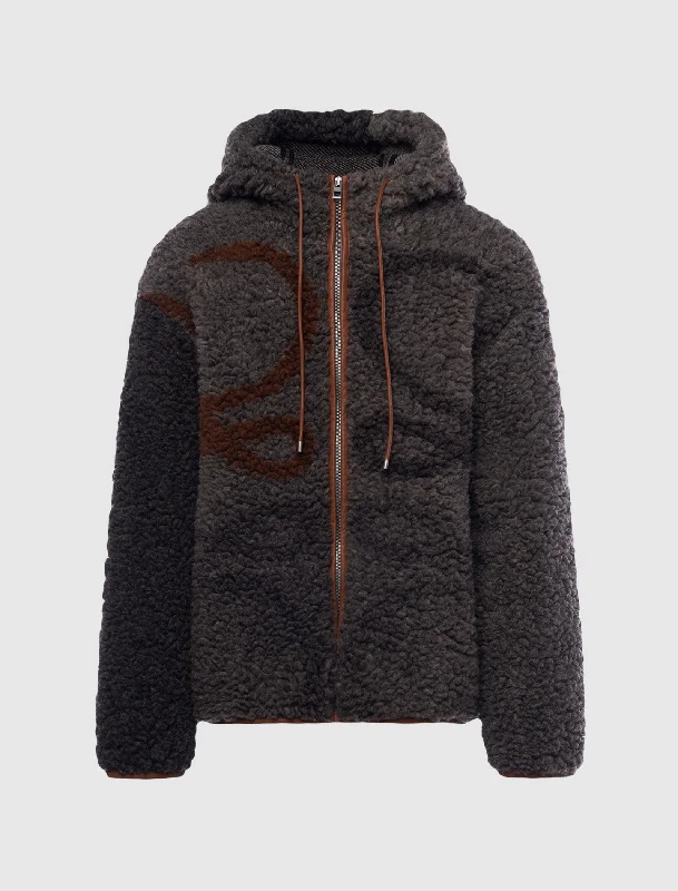 Cozy Outerwear FUZZY HOODED JACKET