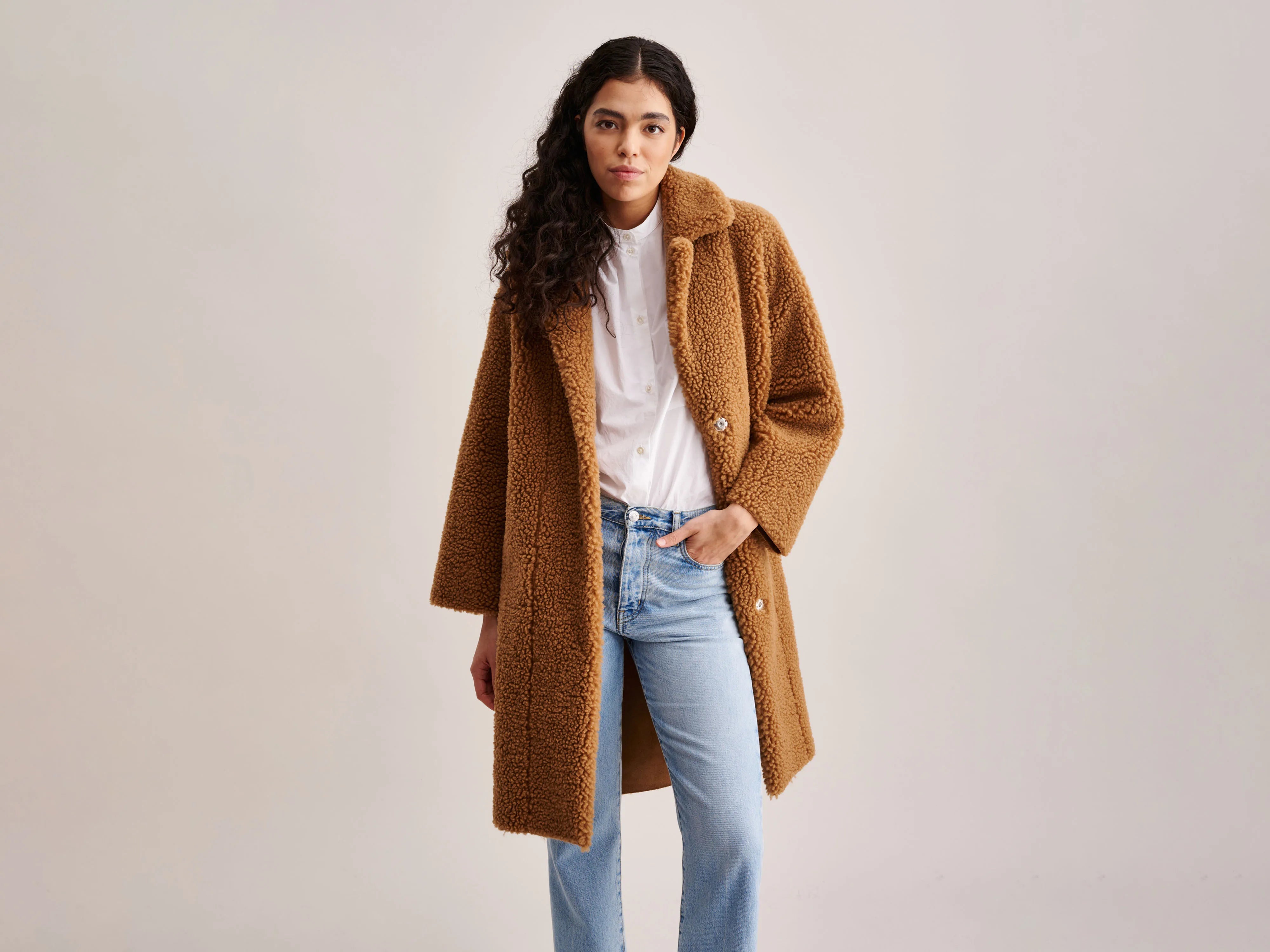 Street Letter Style Edith Coat (232 / W / PRALINE)