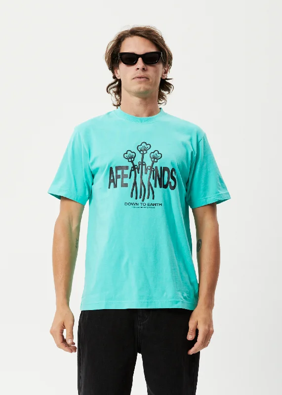 Boutique display AFENDS Mens Grooves - Retro Graphic T-Shirt - Jade