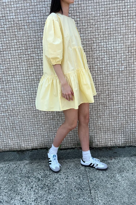 Elegant Style COTTON POPLIN TIERED MINI DRESS