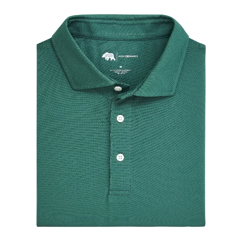 Fashionable In The Times Solid Performance Pique Polo - Smoke Pine