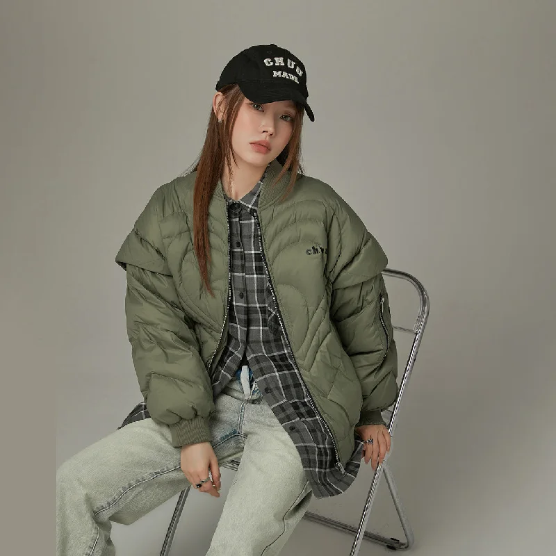 Relaxed Dresses Heart Quilting Padded Jacket