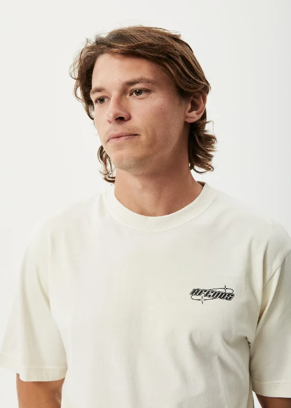 Cozy Look AFENDS Mens Eternal - Retro Graphic Logo T-Shirt - Worn White