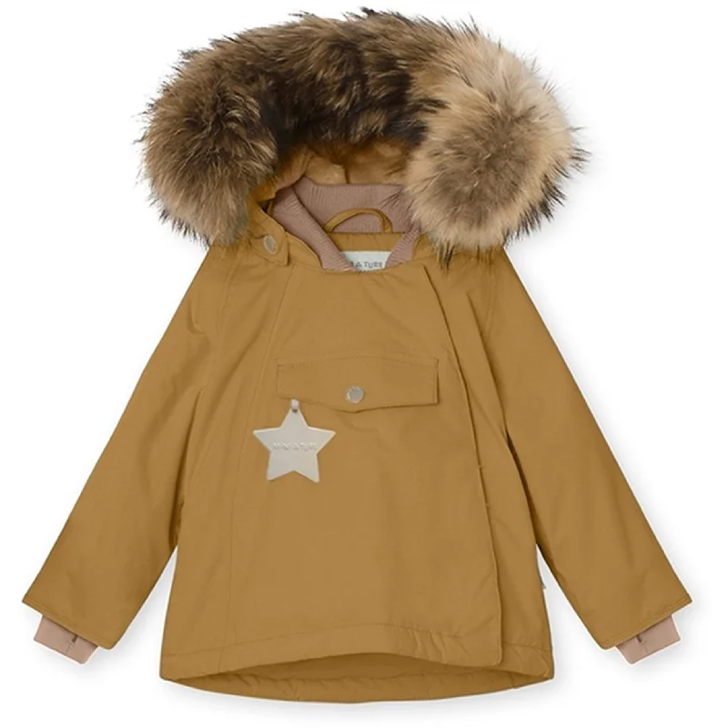 Warm Winter Series MINI A TURE Wang Fleece Fur Winter Jacket Medal Bronze