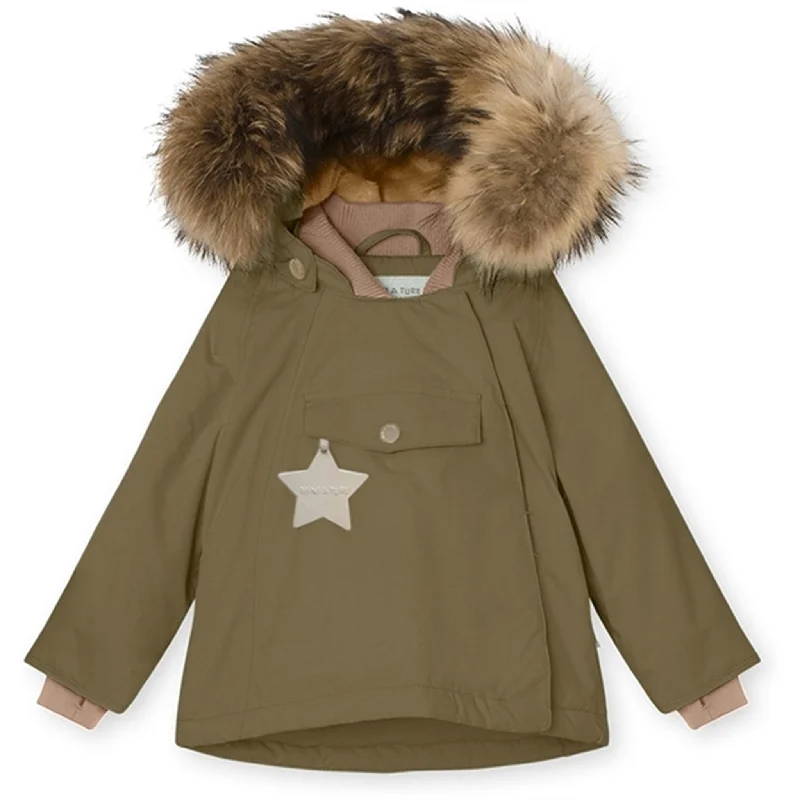 High-end Sense MINI A TURE Wang Fleece Fur Winter Jacket Capers Green