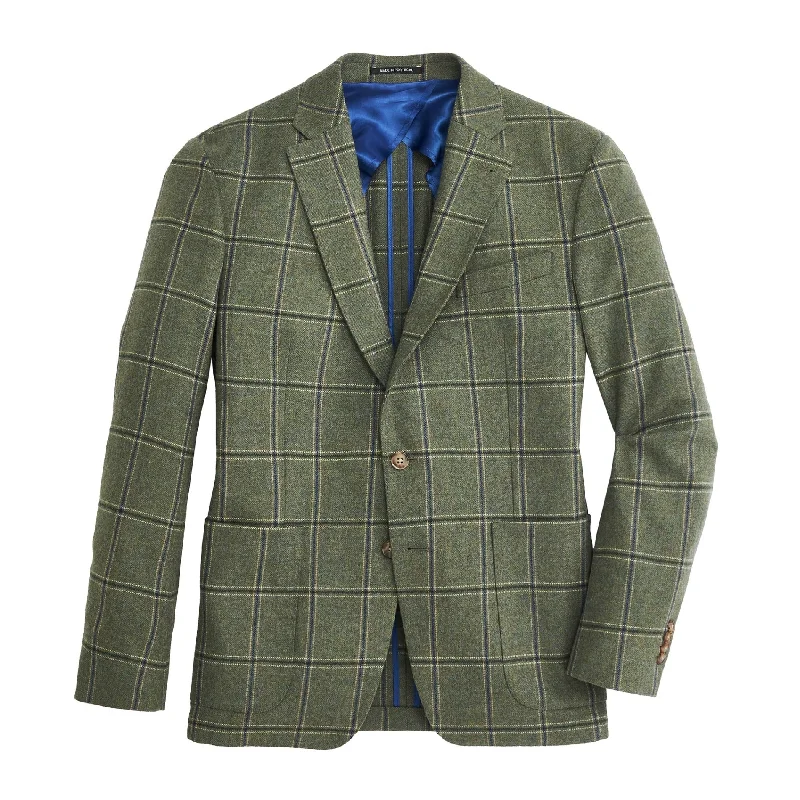 Mid-length Style Forest Biome Windowpane Sport Coat - Forest Biome