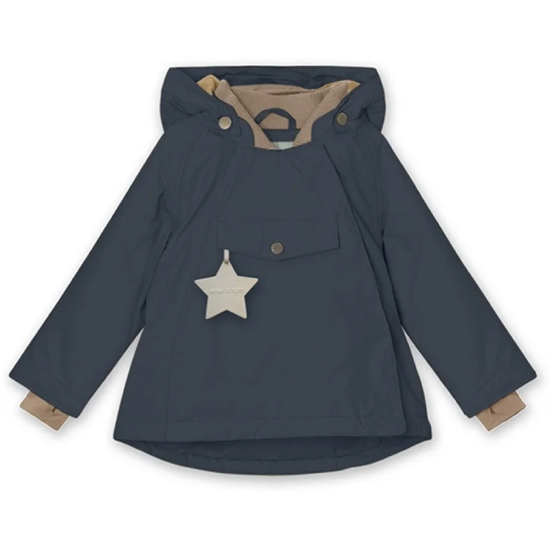 Elegant And Simple MINI A TURE Wang Fleece Winter Jacket Blue Nights