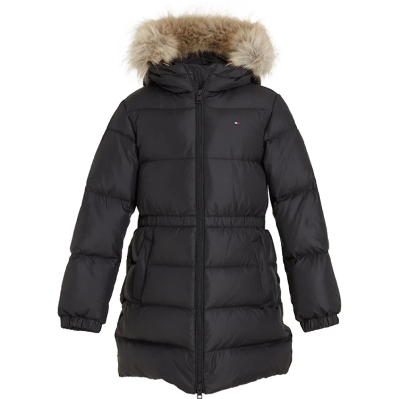 Comfy Pants Tommy Hilfiger Long Waisted Down Jacket Black