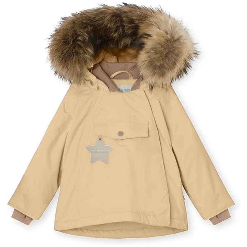 Sports Tights MINI A TURE Wang Fleece Fur Winter Jacket Semolina Sand