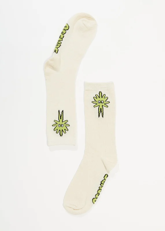 Trendy Comfort AFENDS Unisex Programmed - Crew Socks - Off White