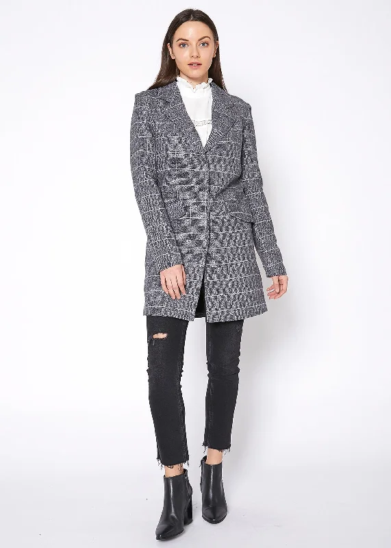 Hip-hop Style Women's Notch Collar Longline Jacket In Paprika