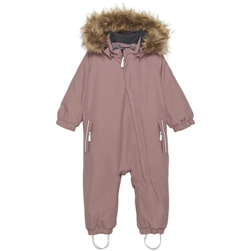 Minimal Style Color Kids Coverall w. Faux Fur Burlwood