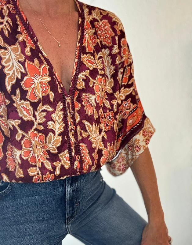 Wine Rose Blouse