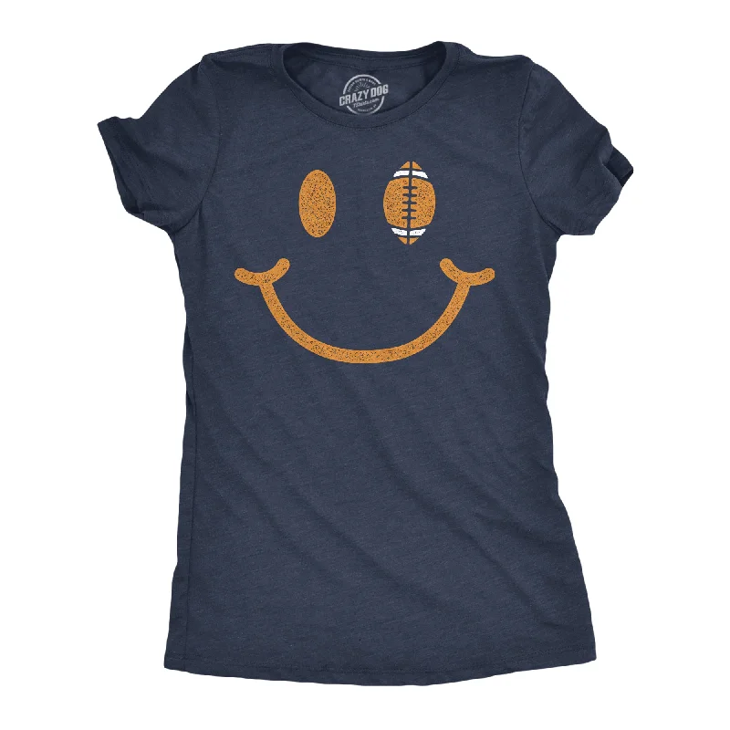 European And American Style Football Smiling Face Women's T Shirt