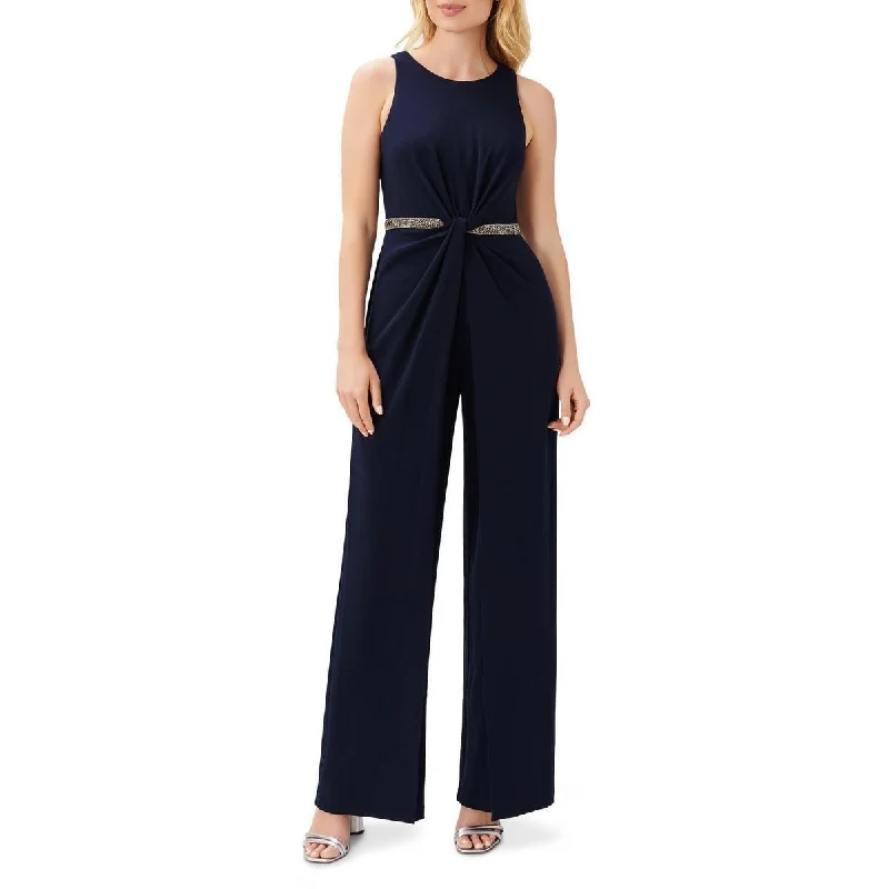 Literary Style Adrianna Papell Women's Embellished Twist Front Jumpsuit Blue Size Regular - One Size Literary Style Adrianna Papell Women's Embellished Twist Front Jumpsuit Blue Size Regular - One Size