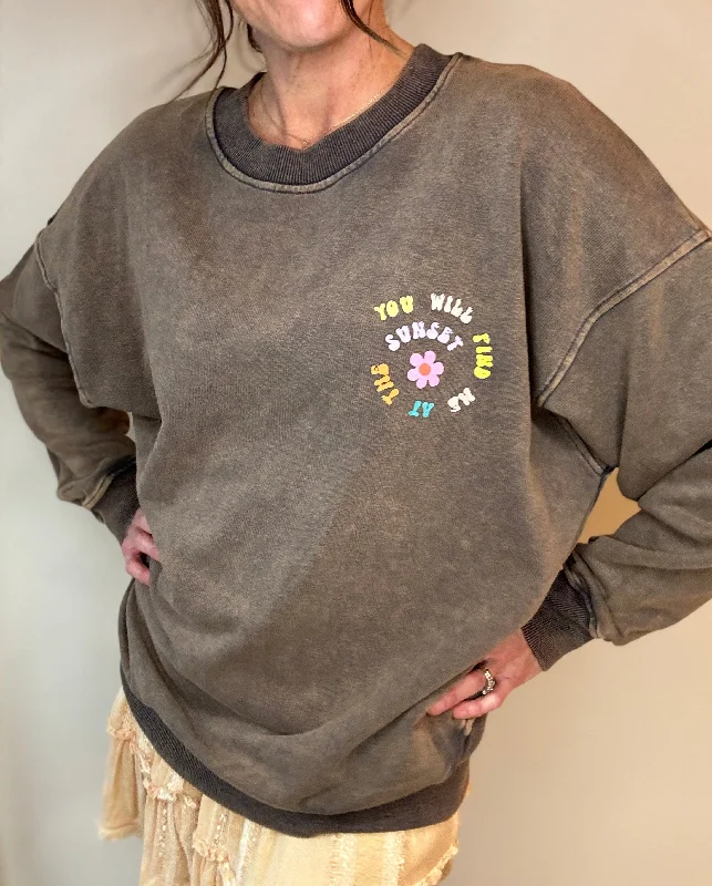 You will find me at the Sunset Oversized Sweatshirt
