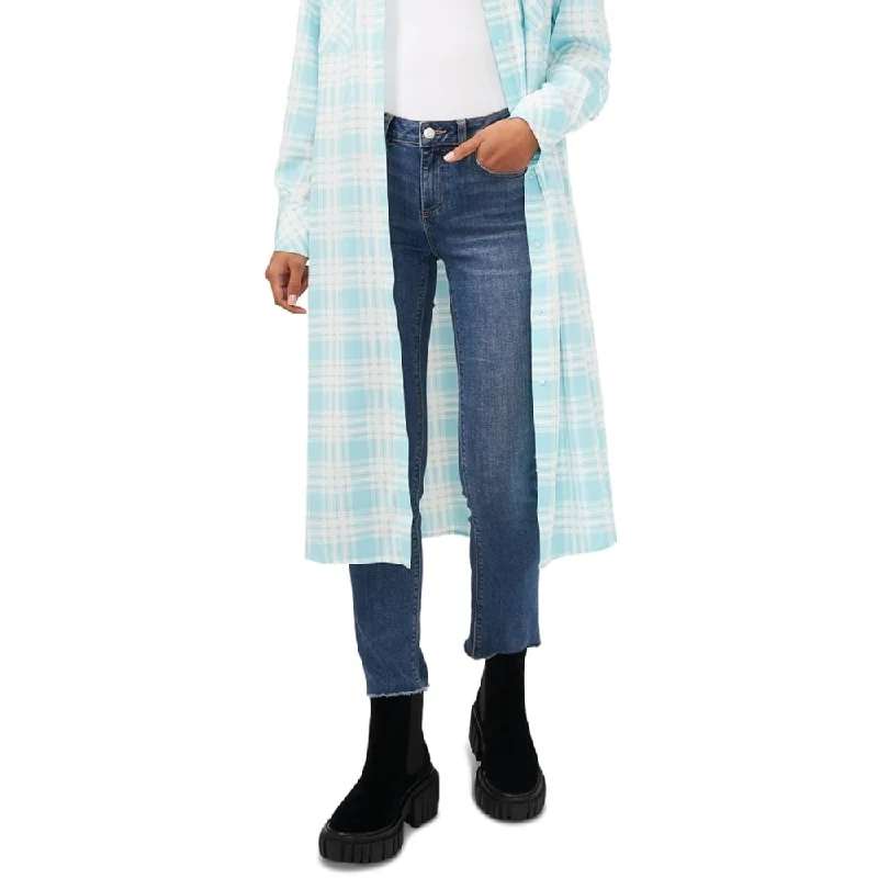 Creative Style Riley & Rae Women's Plaid Button Front Shirt Dress Blue Size Large