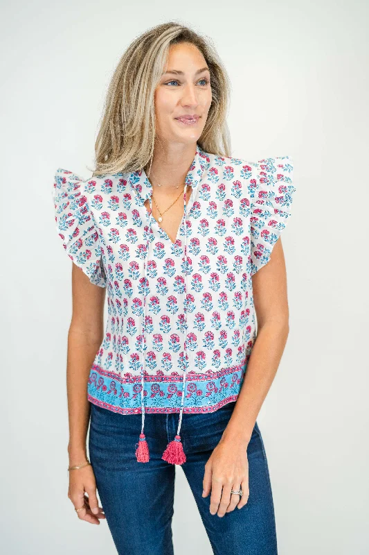 Elegant And Simple Victoria Dunn Sadie Blouse in Coastal Sunrise