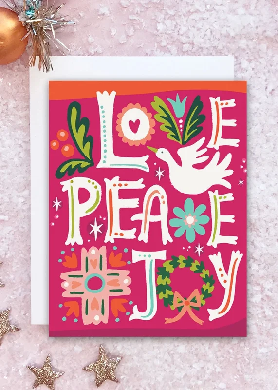Leisure And Entertainment Love Peace Joy Card