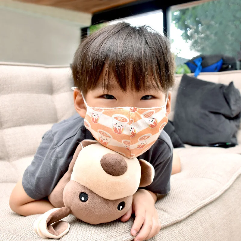 Boutique style THE WEE BEAN | Mask | Organic Cotton Kids Mask + 10pcs Filters | Milk Tea Boutique style THE WEE BEAN | Mask | Organic Cotton Kids Mask + 10pcs Filters | Milk Tea