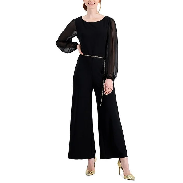 Windbreaker fashion Connected Women's Chain Belt Jumpsuit Black Size 6Petite - 6 Petite Windbreaker fashion Connected Women's Chain Belt Jumpsuit Black Size 6Petite - 6 Petite