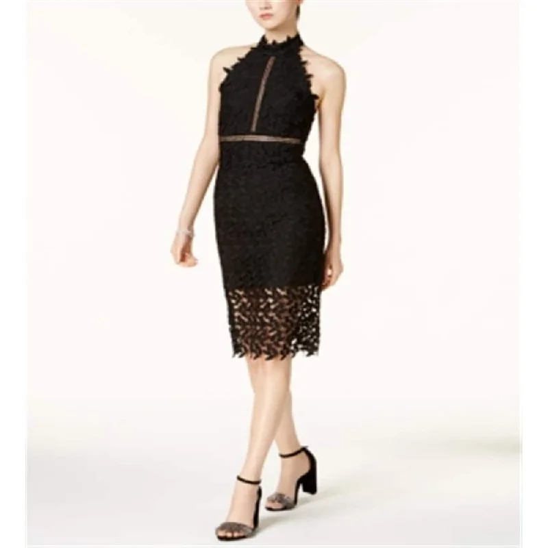 New Season Series Bardot Women's Gemma Lace Ladder Stitch Cocktail Dress Black Size X-Small New Season Series Bardot Women's Gemma Lace Ladder Stitch Cocktail Dress Black Size X-Small
