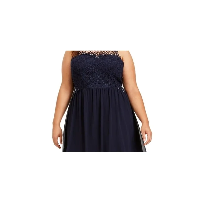 Low-key Luxury City Studios Junior's High Low Dress Blue Size 14W