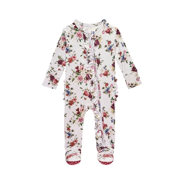 Personalized Outfit Posh Peanut Footie Ruffled One Piece | Philippa