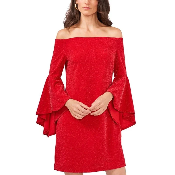 Retro Stripes Vince Camuto Women's Off The Shoulder Flutter Sleeve Dress Red Size Xs Retro Stripes Vince Camuto Women's Off The Shoulder Flutter Sleeve Dress Red Size Xs