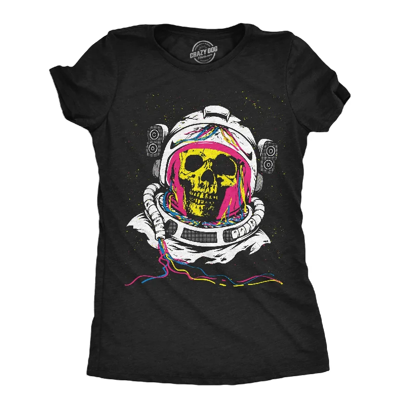 Lazy Home Rainbow Astronaut Skull Women's T Shirt